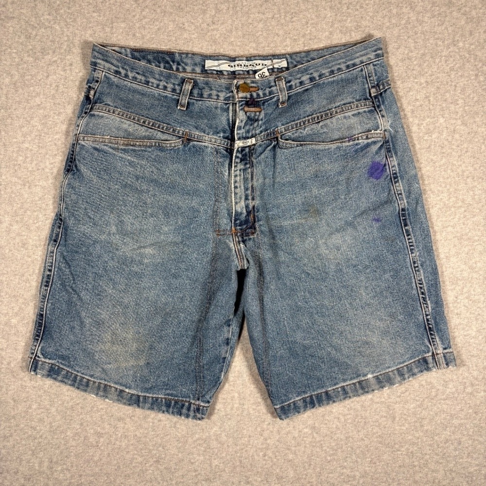 Marithe Francois Girbaud Denim Shorts Mens 36 Blue Stone Wash Baggy Shuttle
